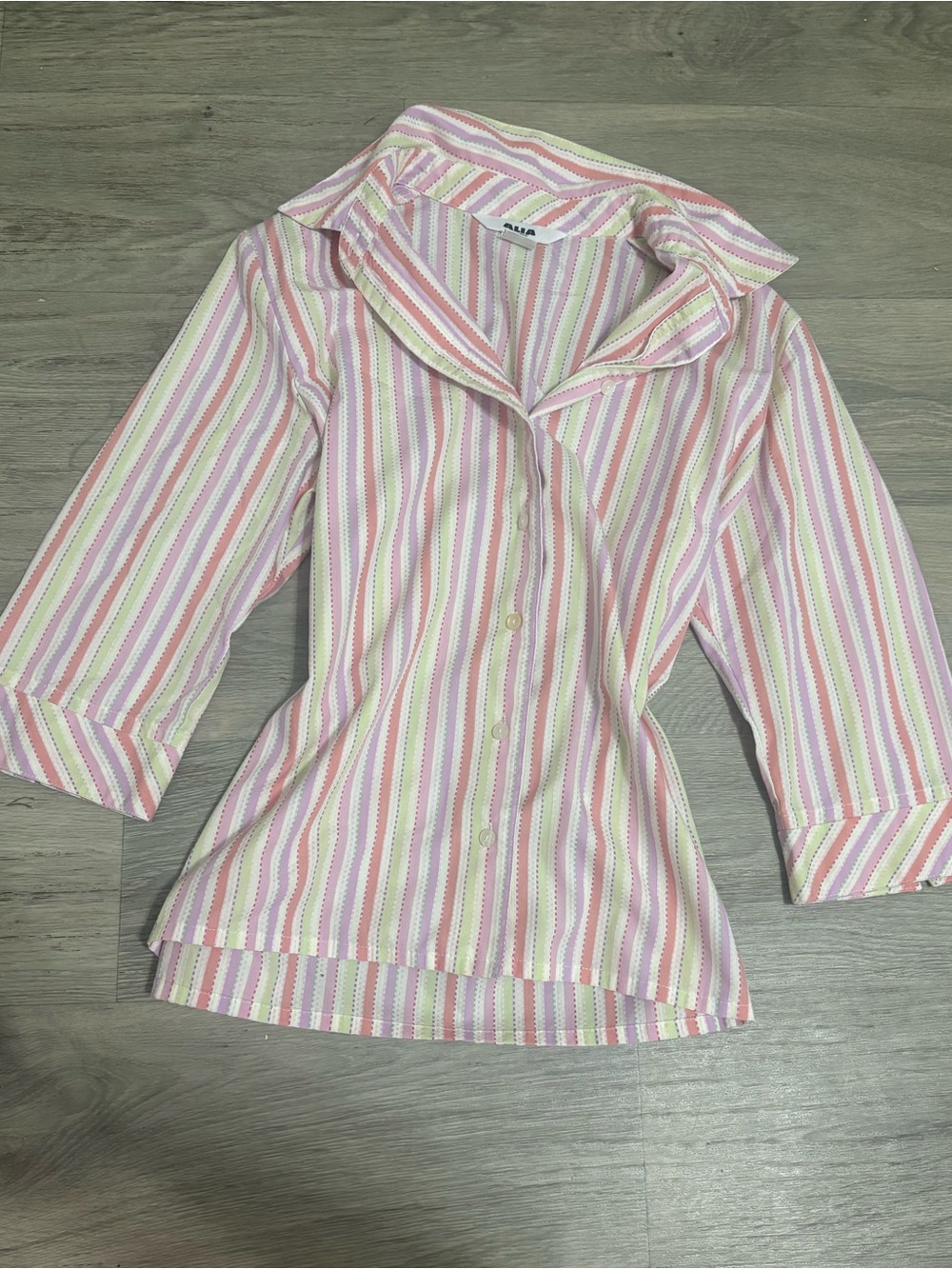 Alia Pastel Striped Button-Up Shirt